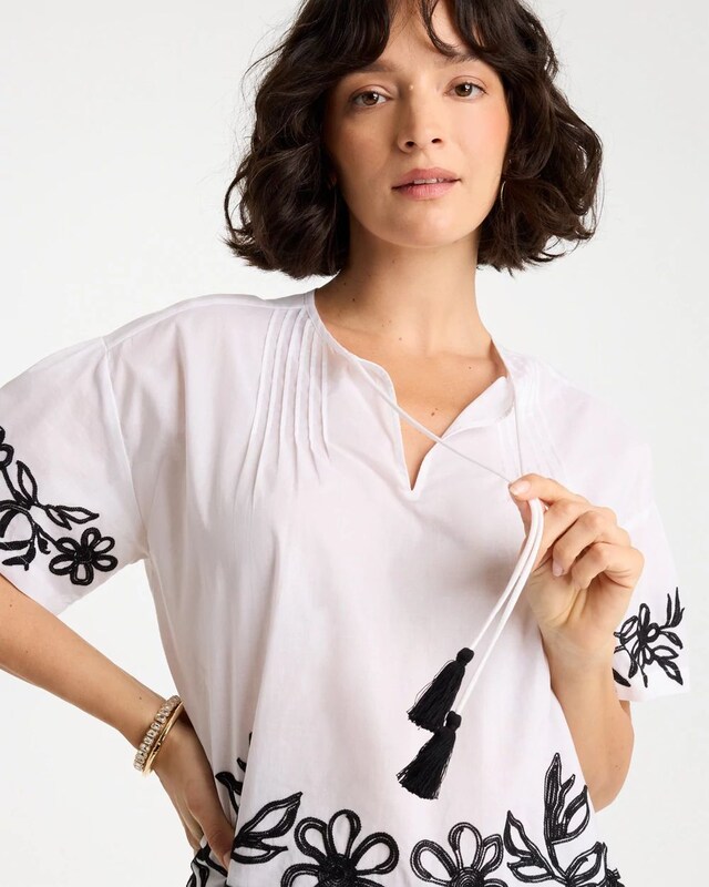 Cotton Voile Applique Blouse - image 4